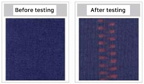 Discoloration of Fabric in contact with Brass Elements (Heat•Moisture 72h)